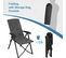 Lot De 2 Chaises Pliante Camping,chaises Longue Rembourré,avec Dossier Haut Réglable,gris Foncé