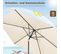 Parasol De Jardin,300cm,parasol Inclinable Avec Manivelle,hexagonal,tissu Anti-uv 180g/m²,beige