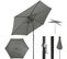 Parasol De Jardin,240cm,parasol Inclinable Avec Manivelle,hexagonal,tissu Anti-uv 180g/m²gris Foncé