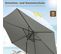 Parasol De Jardin,240cm,parasol Inclinable Avec Manivelle,hexagonal,tissu Anti-uv 180g/m²gris Foncé