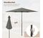 Parasol De Jardin,240cm,parasol Inclinable Avec Manivelle,hexagonal,tissu Anti-uv 180g/m²gris Foncé