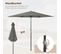 Parasol De Jardin,300cm,parasol Inclinable Avec Manivelle,hexagonal,tissu Anti-uv 180g/m²gris Foncé