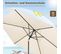 Parasol De Jardin,270cm,parasol Inclinable Avec Manivelle,hexagonal,tissu Anti-uv 180g/m²,beige