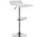 Tabouret De Bar En Similicuir,tabouret De Bar Pivotant,hauteur Réglable,blanc