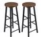 Lot De 2 Tabourets De Bar,tabouret De Cuisine En Acier+ Mdf,hêtre Foncé