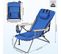 Chaise Camping Pliante,chaise Longue Avec Dossier Inclinable,appui-tête Amovible,tissu Oxford,bleu