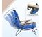 Chaise Camping Pliante,chaise Longue Avec Dossier Inclinable,appui-tête Amovible,tissu Oxford,bleu