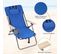 Chaise Camping Pliante,chaise Longue Avec Dossier Inclinable,appui-tête Amovible,tissu Oxford,bleu