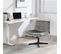 Chaise De Bureau Sans Roulettes,ergonomique,chaise Pivotante En Velours,hauteur Réglable,gris Foncé