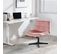 Chaise De Bureau Sans Roulettes,ergonomique,chaise Pivotante En Velours,hauteur Réglable,rose