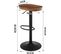 2 X Tabouret Bar Haut,chaise De Bar,hauteur Réglable,pivotant,avec Repose-pieds,en Bois,marron