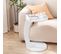 Table D'appoint En Forme De C,table Basse Ronde,bout De Canapé,en Mdf,38x55cm,blanc