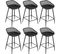 Lot De 6 Tabourets De Bar Haut,tabourets Extérieur Jardin Avec Siège Plastique,pieds En Métal,noir