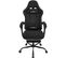 Chaise Gaming Massante,fauteuil Gamer,avec Soutien Lombaire Massant,tissu Technique,noir+blanc