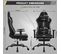 Fauteuil Gaming Massante Avec Coussin Lombaire Massant,chaise Ergonomique,tissu Technique,noir