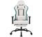 Fauteuil Gaming Massante Avec Coussin Lombaire Massant,chaise Ergonomique,tissu Technique,blanc