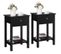 Lot De 2 Table De Chevet Du Lit, Table De Nuit Noir