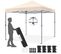 Tonnelle De Jardin 3×3m Tente De Camping Pliable Avec Sac De Transport Et Sable Et Chevilles Beige