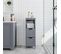 Meuble Armoire Rangement Salle De Bain Petit Colonne Toilette Gris 2 Tiroirs  Gris Foncé