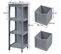 Meuble Armoire Rangement Salle De Bain Petit Colonne Toilette Gris 2 Tiroirs  Gris Foncé