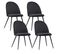 Chaises De Salle à Manger Capo Samt, Lot De 4, Noir