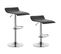 Lot De 2 Tabouret De Bar En Similicuir Et Acier Chromé-tabouret Réglable Et Rotatif-noir