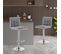 Lot De 2 Tabouret De Bar En Lin-siège Bien Rembourré-tabouret Pivotant-gris Clair