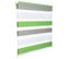 Store Enrouleur Double Fixation Rapide Isolant Thermique 100x150 cm blanc+vert+gris