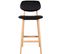 Lot De 2 Tabouret De Bar-tabouret De Cuisine Design En Cuir Artificiel Et Bois-noir