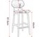 Lot De 2 Tabouret De Bar-tabouret De Cuisine En Cuir Artificiel + Bois-chaise Avec Dossier-blanc