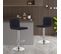 Lot De 2 Tabouret De Bar En Lin-tabouret De Bar Pivotant-noir