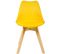 Chaise De Salle À Manger.chaise Scandinave En Similicuir + Plastique + Bois.jaune