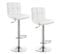 Lot De 2 Tabouret De Bar En Cuir Artificiel-siège Bien Rembourré-tabouret Ajustable En Hauteur-blanc