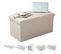 Tabouret Pliant Pouf Pliable Coffre Boîte De Rangement En Lin-76x37-5x38cm-crème Blanc