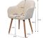 Chaise De Salle À Manger En Velours + Bois Massif Chaise De Relax Chaise De Salon Crème Blanc