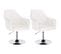 Lot De 2 Fauteuil De Bar En Similicuir-tabouret De Bar-tabouret Rotatif- En Acier Chromé-blanc