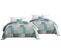 Lot De 2 Couverture De Lit.design Patchwork Couette Boutis Imprimée.jeté De Lit.170x210cm.gris+vert