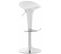 Tabouret De Bar Saddle Avec Assise En P^lastique Pied En Métal Blanc