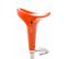 Tabouret De Bar Saddle Avec Assise En P^lastique Pied En Métal Orange