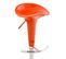 Tabouret De Bar Saddle Avec Assise En P^lastique Pied En Métal Orange