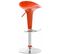 Tabouret De Bar Saddle Avec Assise En P^lastique Pied En Métal Orange