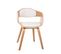 Chaise Retro Kingston En Similicuir Nature / Blanc