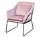 Fauteuil Josie En Velours Rose 64 x 68 x 82 Cm