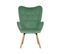 Fauteuil à Oreilles Cleo Vert En Polyester (53 X 107 X 70 Cm)