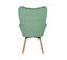 Fauteuil à Oreilles Cleo Vert En Polyester (53 X 107 X 70 Cm)