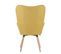 Fauteuil à Oreilles Cleo Jaune En Polyester (53 X 107 X 70 Cm)