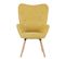 Fauteuil à Oreilles Cleo Jaune En Polyester (53 X 107 X 70 Cm)