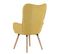 Fauteuil à Oreilles Cleo Jaune En Polyester (53 X 107 X 70 Cm)