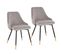 Lot De 2 Fauteuil De Table Alice Gris En Polyester (50 X 55 X 81 Cm)