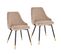 Lot De 2 Fauteuil De Table Alice Taupe En Polyester (50 X 55 X 81 Cm)